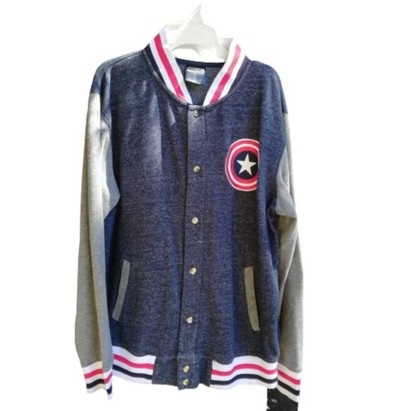 Marvel Varsity Style Jacket S Small Red White Blue - Picture 1 of 5